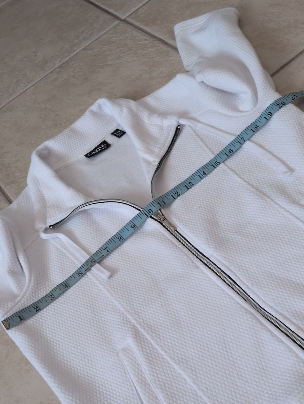 ONQUE CASUALS White Full Zip Jacket Size MP - Picture 5 of 6
